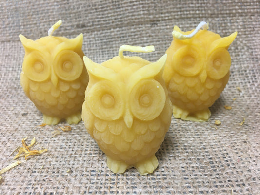 Owl Beeswax Candles