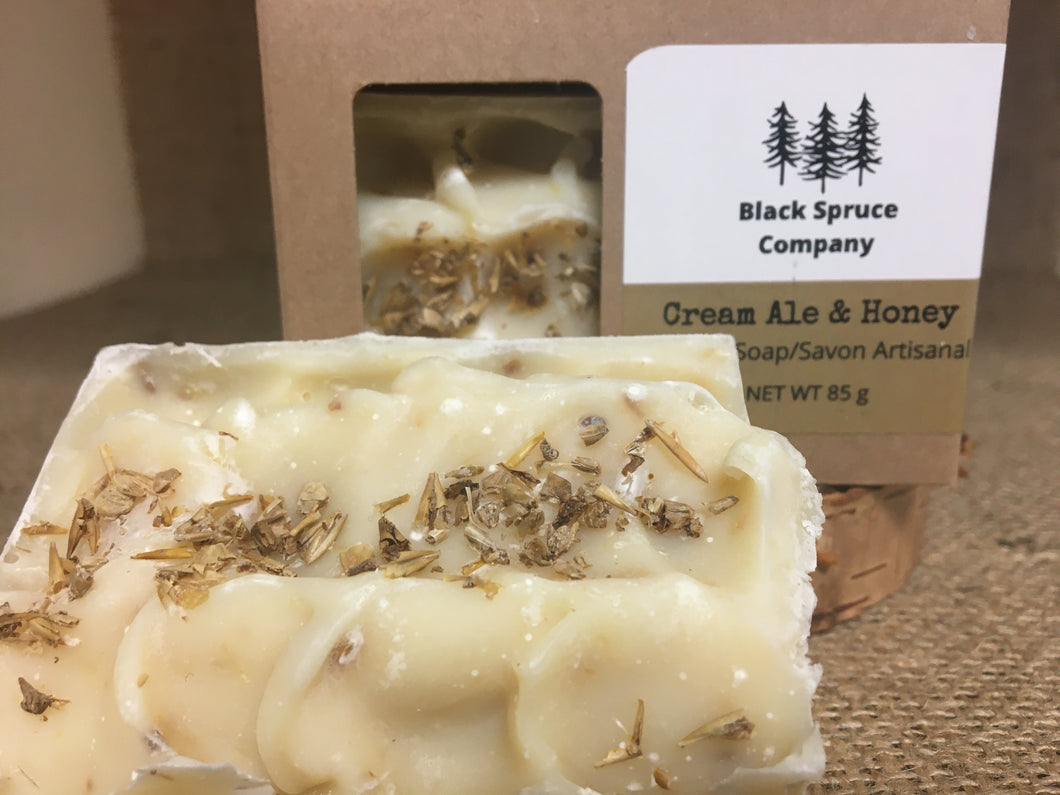 Iron Rock Cream Ale and Honey Soap with close up 