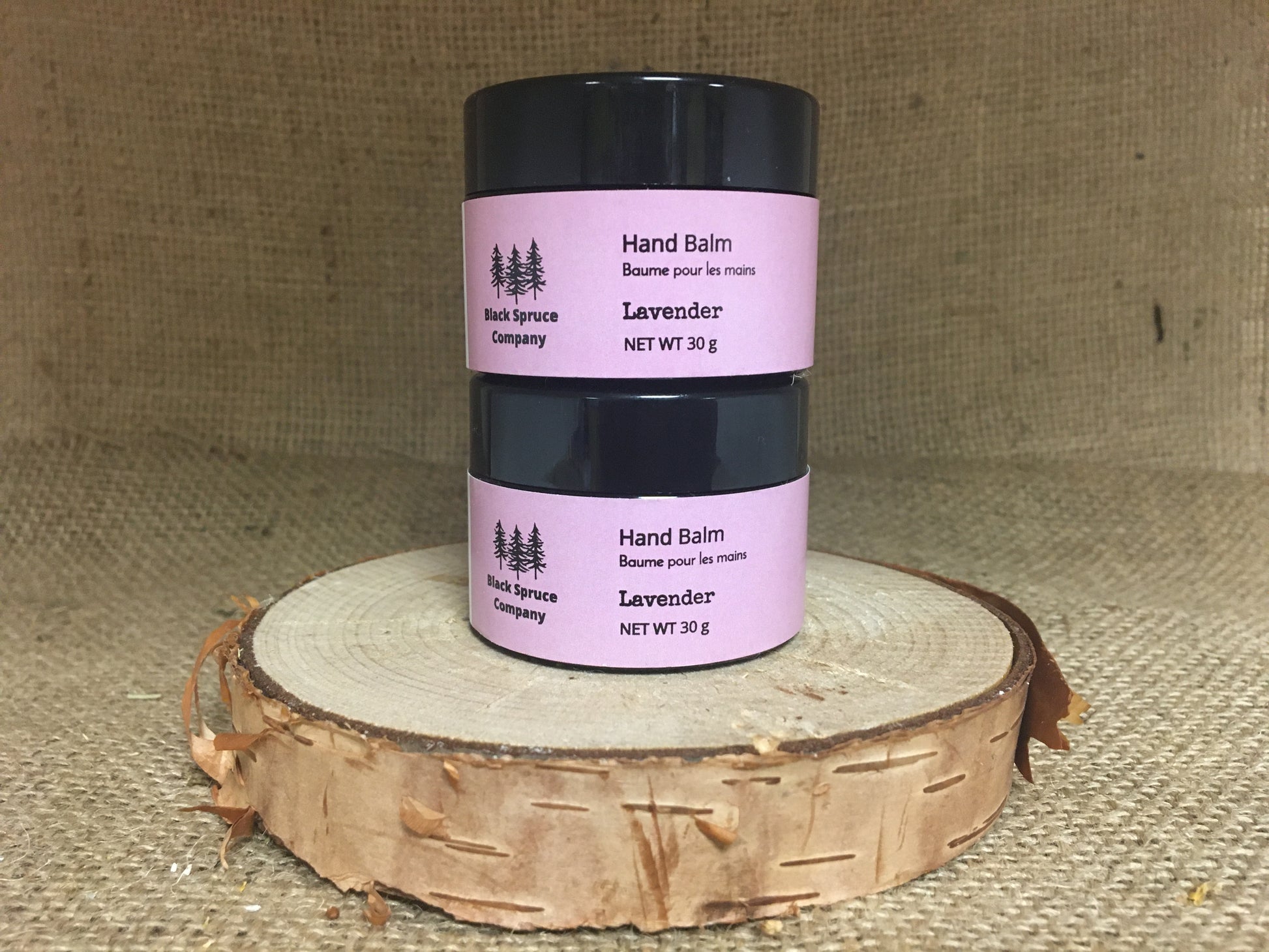 Lavender Hand Balm one stacked on top of the other