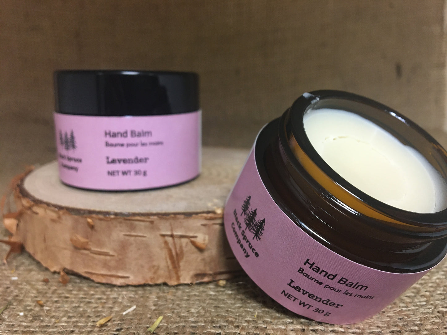 Lavender Hand Balm with close up of product