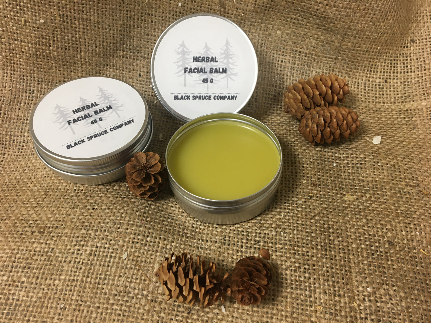 Herbal Facial Balm with beeswax in tin