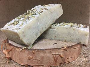 Rosemary and Sage Soap two bar with side view