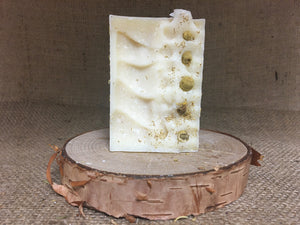 Chamomile and Honey Soap displayed upright out of box