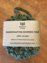 Load image into Gallery viewer, Handcrafted Crochet Shower Pouf